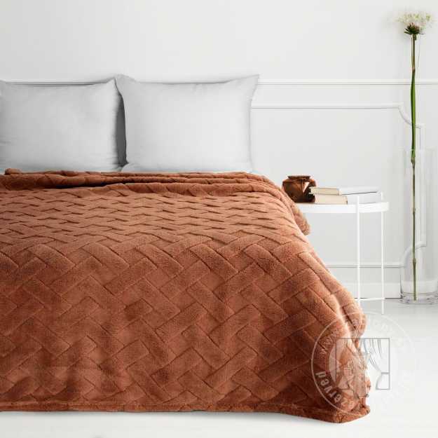 Deka z mikroflanelu CARO 170x210cm tehlová