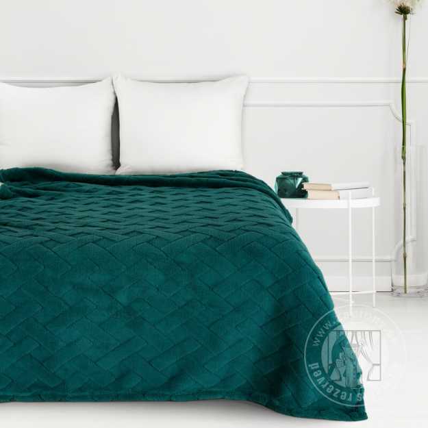 Deka z mikroflanelu CARO 170x210cm tmavozelená