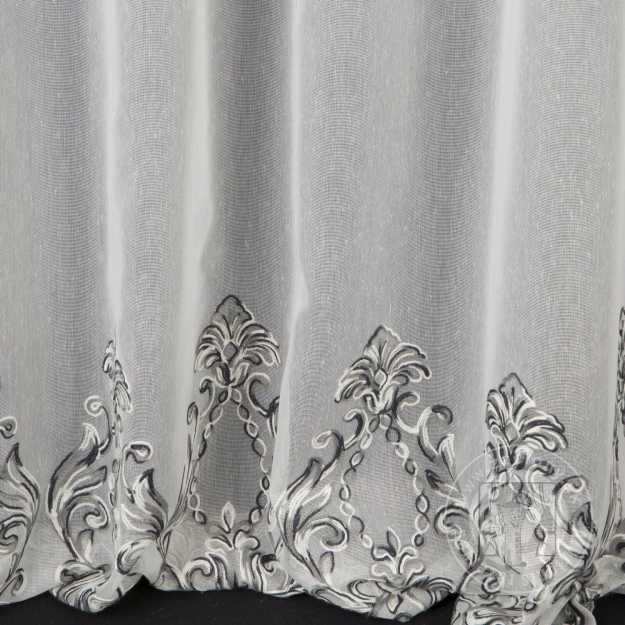 Záclona metráž 3310182 krémová/čierna 300cm