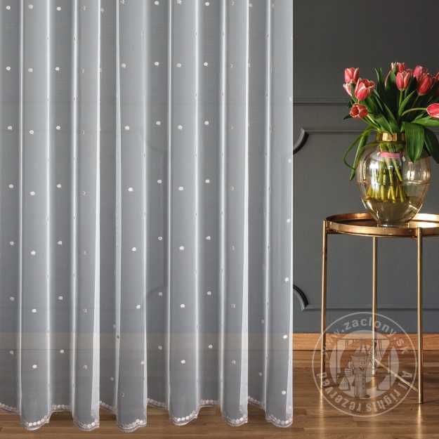 Záclona metráž 14894 krémová/ružová 300cm