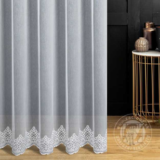 Záclona metráž 112755/ADEN biela/strieborná 280cm