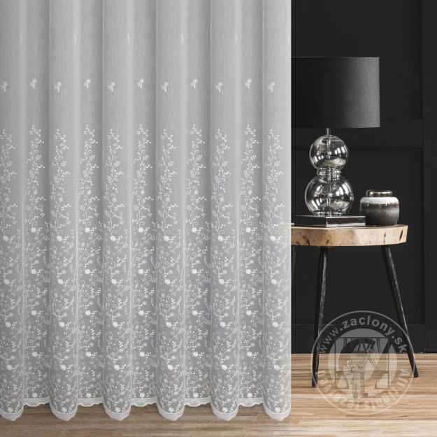 Záclona metráž 15369 biela 280cm