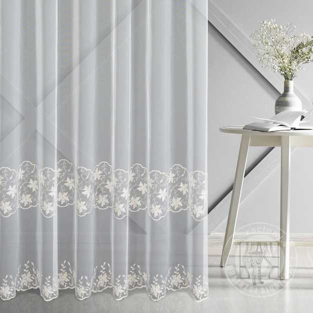 Záclona metráž 34403 biela/zlatá 280cm