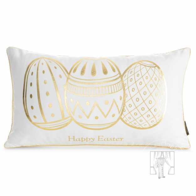 Veľkonočná obliečka na vankúš JAR/49 30x50cm biela/zlatá