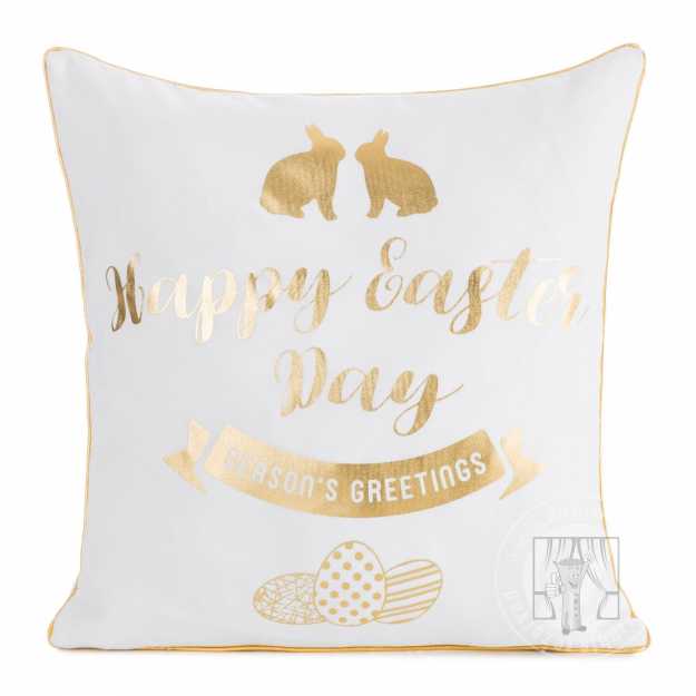 Veľkonočná obliečka na vankúš JAR/65 45x45cm biela/zlatá