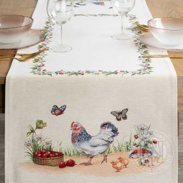 Veľkonočný gobelínový obrus 1287 45x140cm naturálny