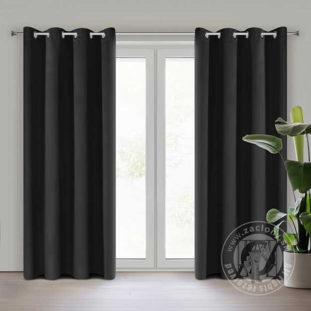 Záves NERISA na krúžkoch 140x250cm čierny