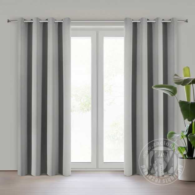 Záves NERISA na krúžkoch 140x250cm strieborný