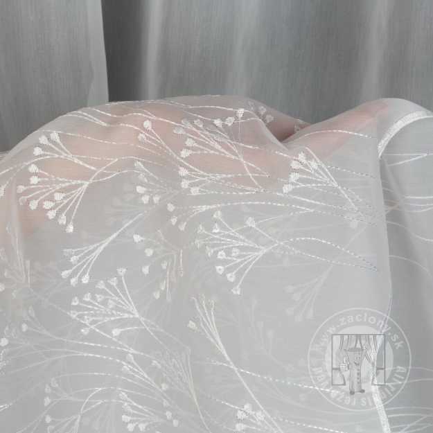 Záclona metráž 33593 biela, 280cm