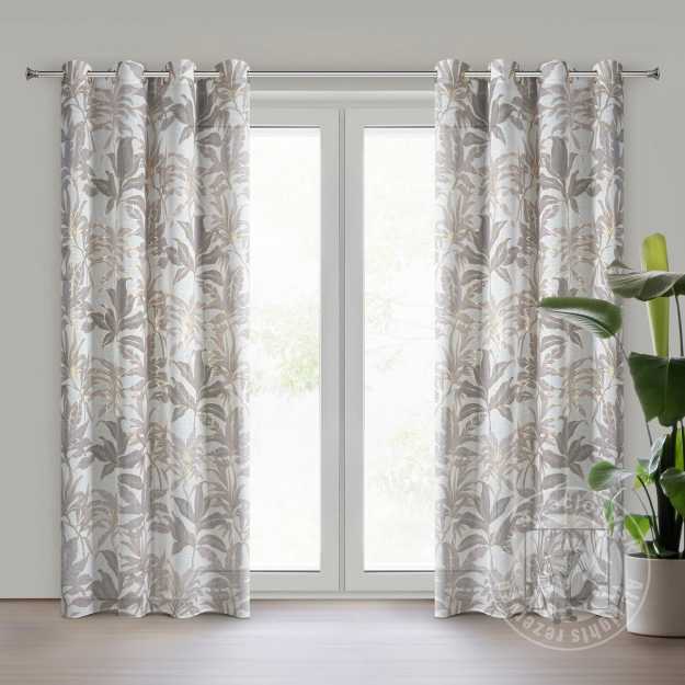 Záves ANELI na krúžkoch 135x250cm biely/béžový