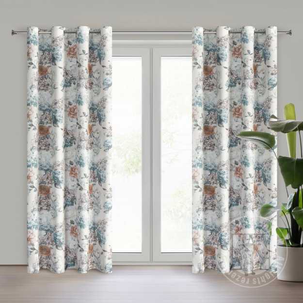 Záves ANETT na krúžkoch 140x250cm krémový/mätový