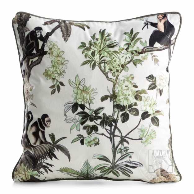 Obliečka na vankúš VELVET 45x45cm biela/zelená