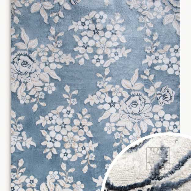 Kusový koberec IMPRESIVE1 modrý/krémový