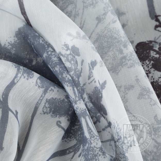 Záclona metráž 53821/BAT biela/grafitová, 285cm