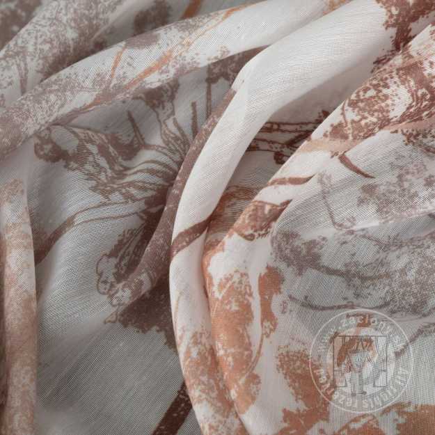 Záclona metráž 53821/BAT biela/hnedá, 285cm