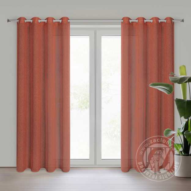 Záves ANGELICA na krúžkoch 140x250cm tehlový