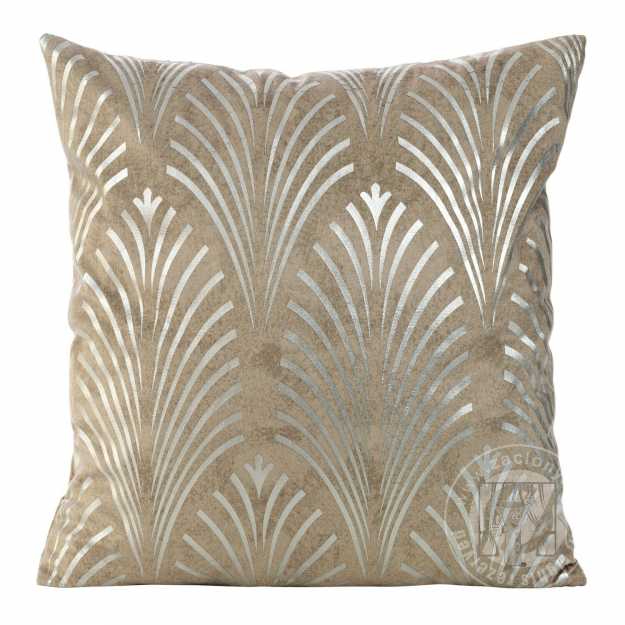 Obliečka na vankúš BLINK27 45x45cm tmavobéžová/strieborná