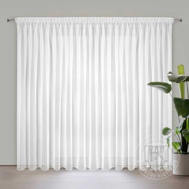 Záclona LUCY na páske biela 350x225cm, skrátená