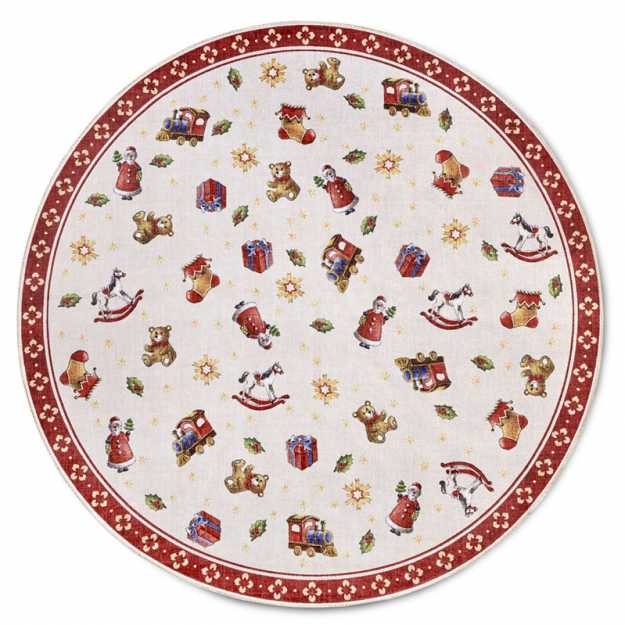 Kruhový kusový koberec Villeroy & Boch  Toy´s  Delight 106192 Red Multicolour, bez vlasu