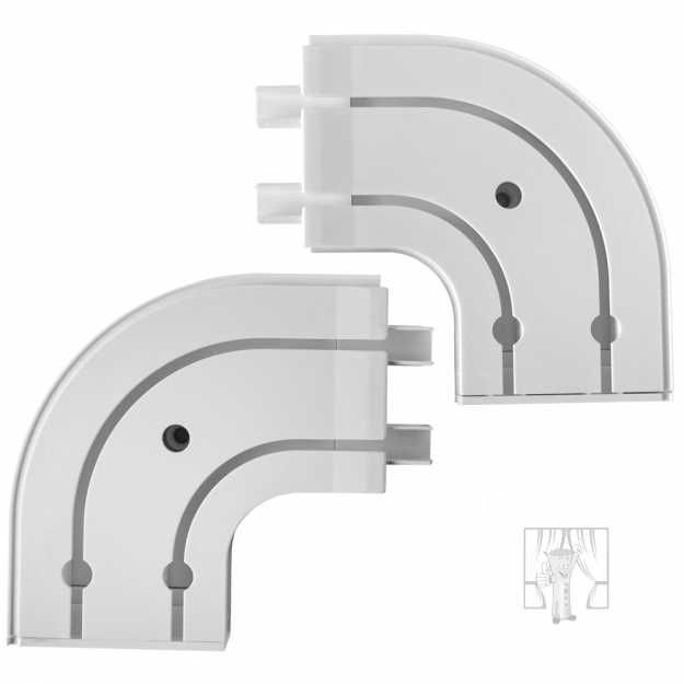 Oblúky ku plastovej koľajnici - koncové 2-drážkové - pár