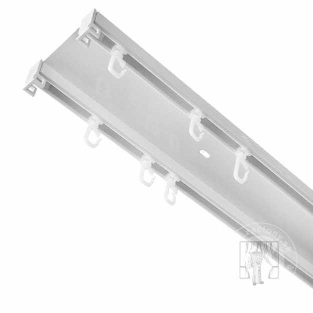 Stropná hliníková koľajnica 2-drážková s príslušenstvom