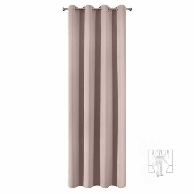 Záves PARISA na krúžkoch púdrovoružový 135x250cm