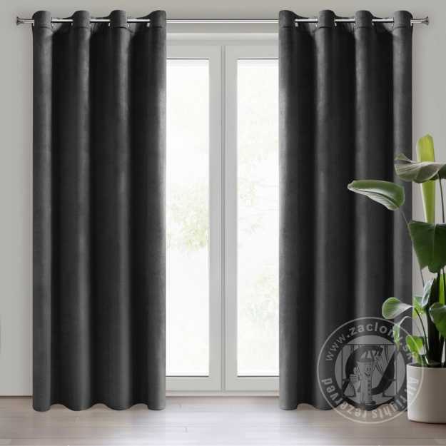 Záves MELANIE na krúžkoch čierny 140x250cm