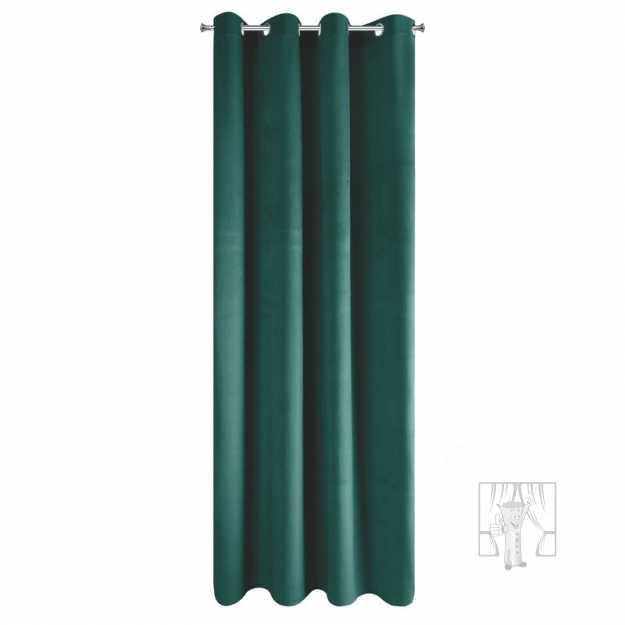 Záves PIERRE na krúžkoch tmavý tyrkysový 140x250cm