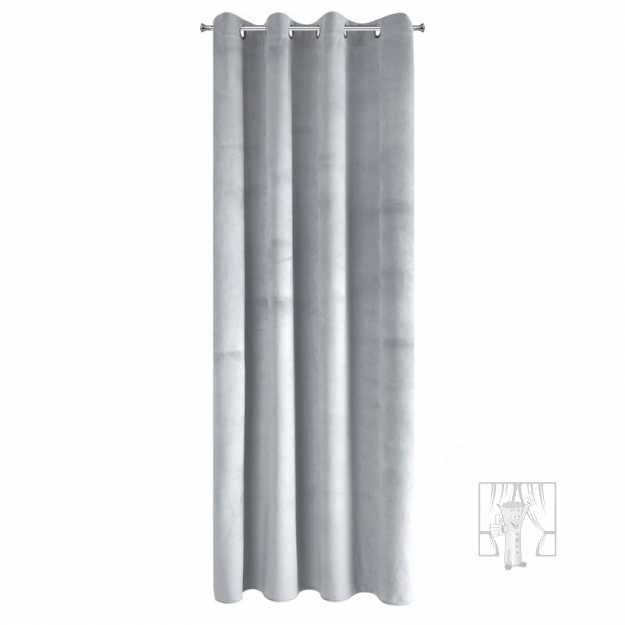 Záves PIERRE na krúžkoch svetlý strieborný 140x250cm