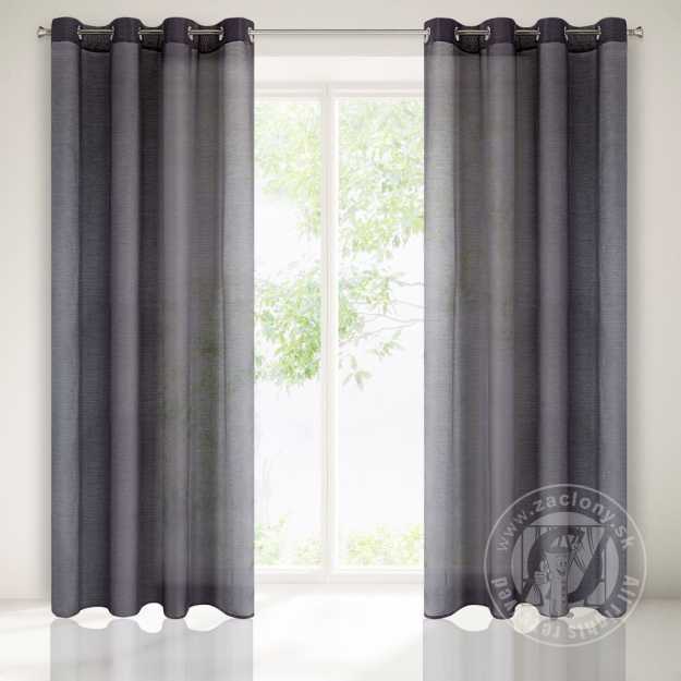 Záclona REBECCA na krúžkoch tmavosivá 140x250cm