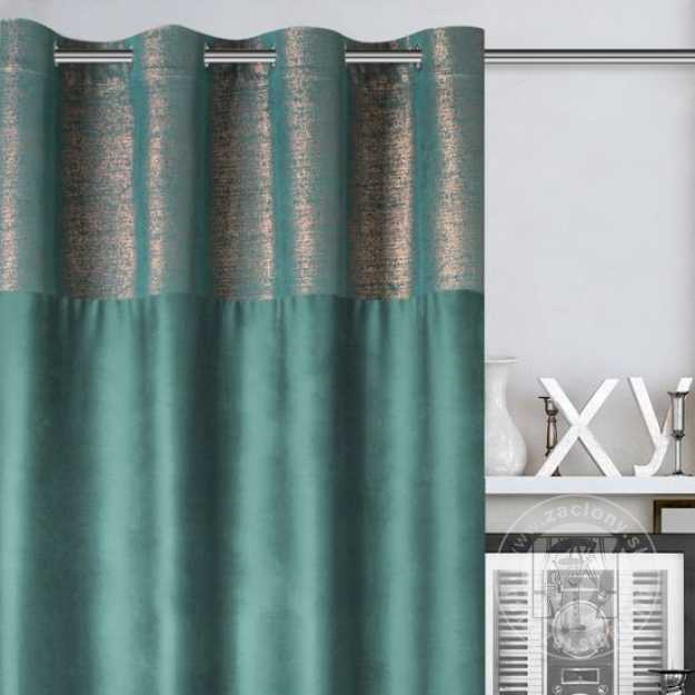 Záves PERI na krúžkoch tmavý tyrkysový 140x250 cm