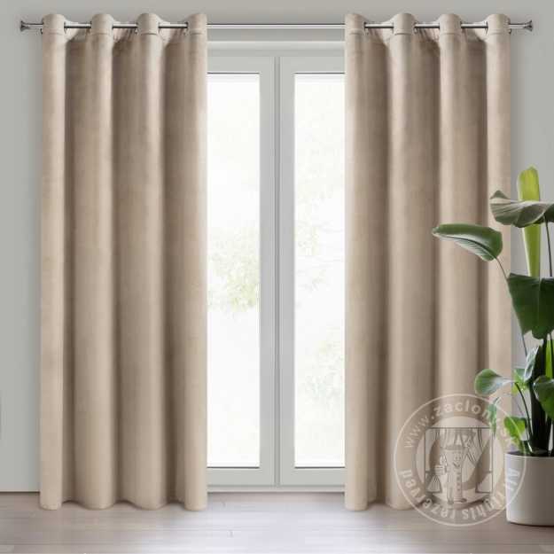Záves MELANIE na krúžkoch béžový 140x250cm