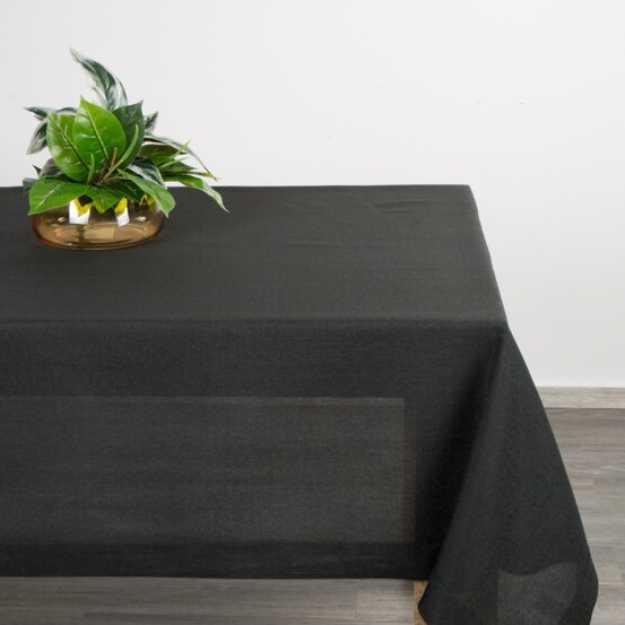 Hotový obrus STELLA1 145x300cm čierny so striebornou niťou
