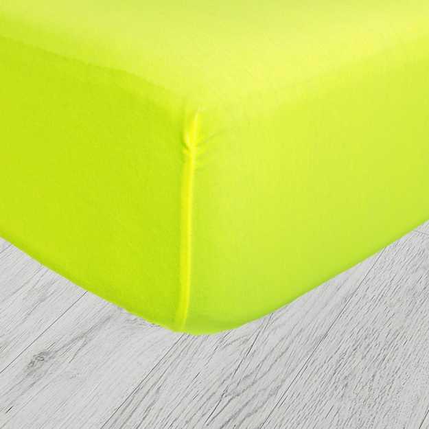 Napínacia plachta JERSEY 90x200 cm neónová žltá 36