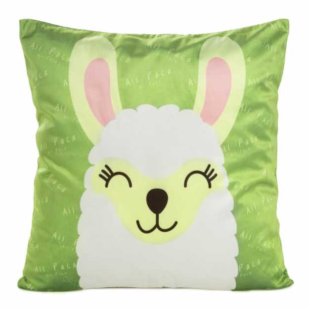 Obliečka na vankúš KIDS s alpakou 45x45cm zelená