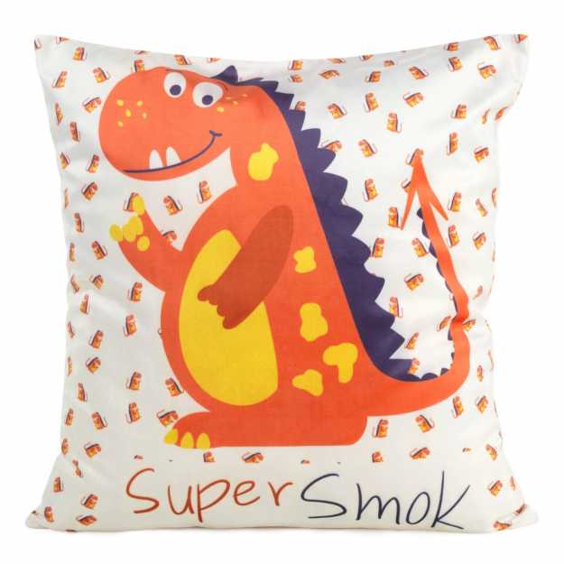 Obliečka na vankúš KIDS s drakmi 45x45cm biela/farebná