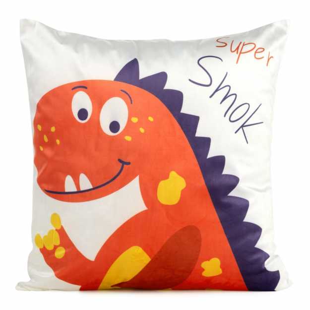Obliečka na vankúš KIDS s drakom 45x45cm biela/farebná