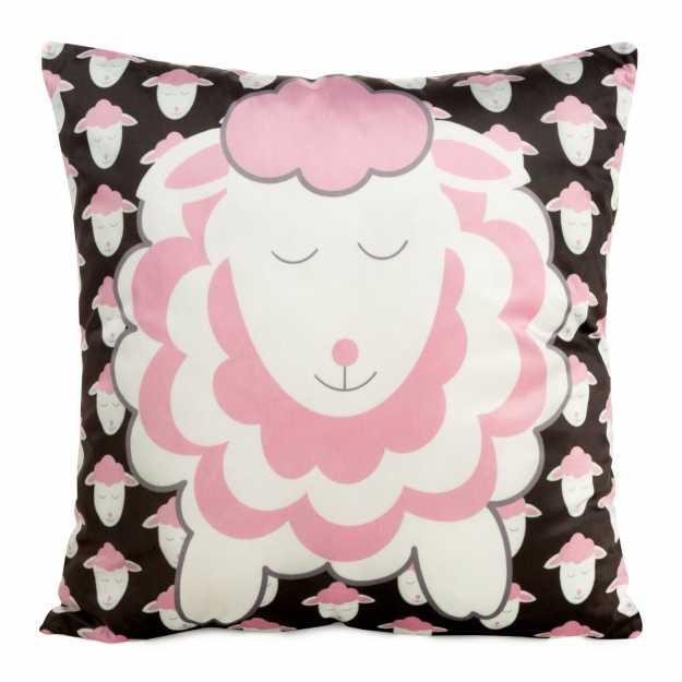 Obliečka na vankúš KIDS s ovečkou 45x45cm čierna/ružová