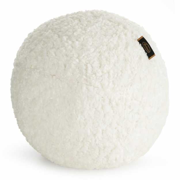 Vankúš guľa BUKLA ∅ 24 cm biely