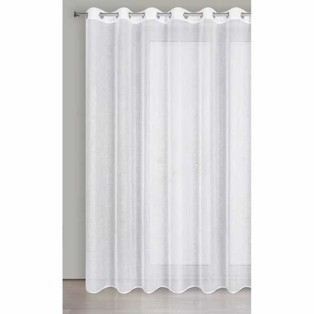 Záclona LENA na krúžkoch biela/strieborná 350x250cm