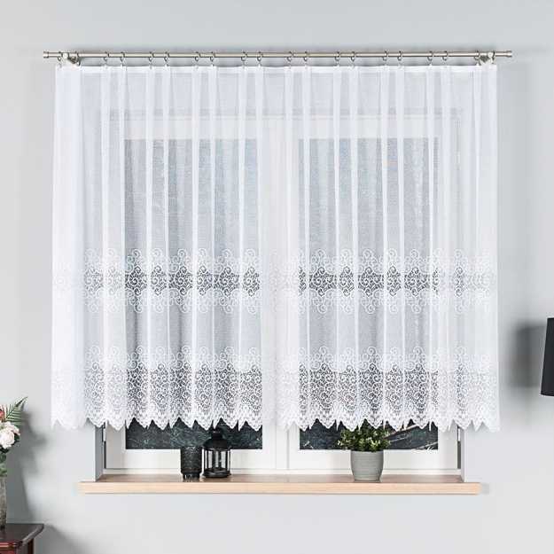 Žakarová záclona metráž VIOLETTA 001539/001 biela, 140cm