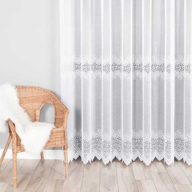 Žakarová záclona metráž VIOLETTA 001539/001 biela, 250cm