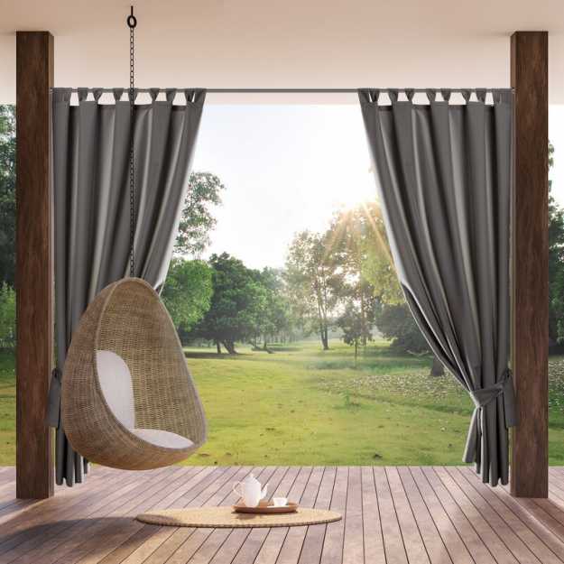 Záves na terasu GARDEN na pútkach 155x220 cm tmavosivý