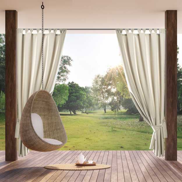 Záves na terasu GARDEN na pútkach 155x240 cm svetlobéžový