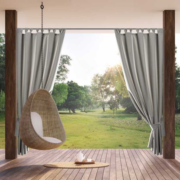 Záves na terasu GARDEN na pútkach 155x260 cm sivý
