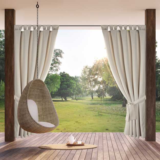 Záves na terasu GARDEN2 na pútkach 155x240 cm béžový