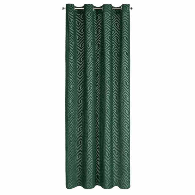 Záves PIERRE CARDIN INGA na krúžkoch tmavozelený 140x250cm