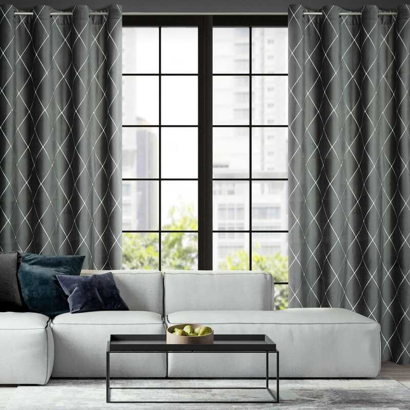 Záves PIERRE CARDIN MARGO na krúžkoch sivý/strieborný 140x250cm 140x250