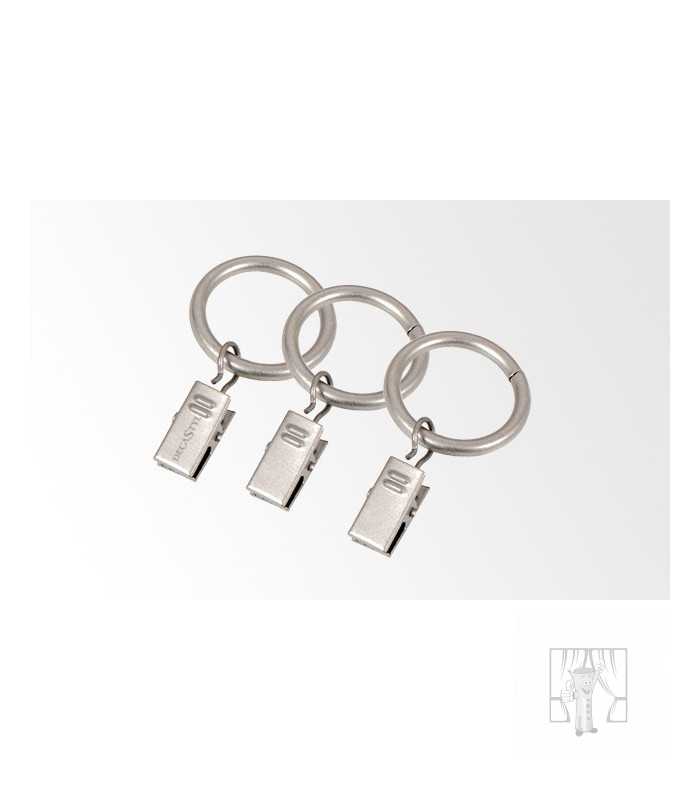 Krúžok so štipcom - strieborný 10ks