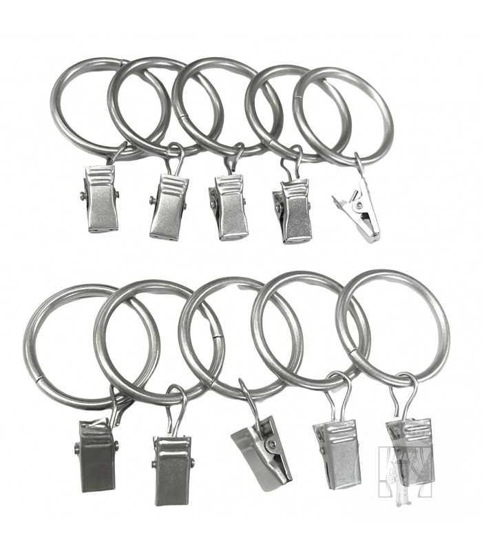 Krúžok so štipcom - strieborný 10ks